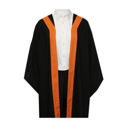 Design Black Gown with Orange Finish Customized Hong Kong Polytechnic Graduation Gown Higher Diploma/Certificate Graduation Gown Graduation Gown Manufacturer  SHTM  DA540 Design Black Gown with Orange Finish Customized Hong Kong Polytechnic Graduation Gown Higher Diploma/Certificate Graduation Gown Graduation Gown Manufacturer  SHTM  DA540